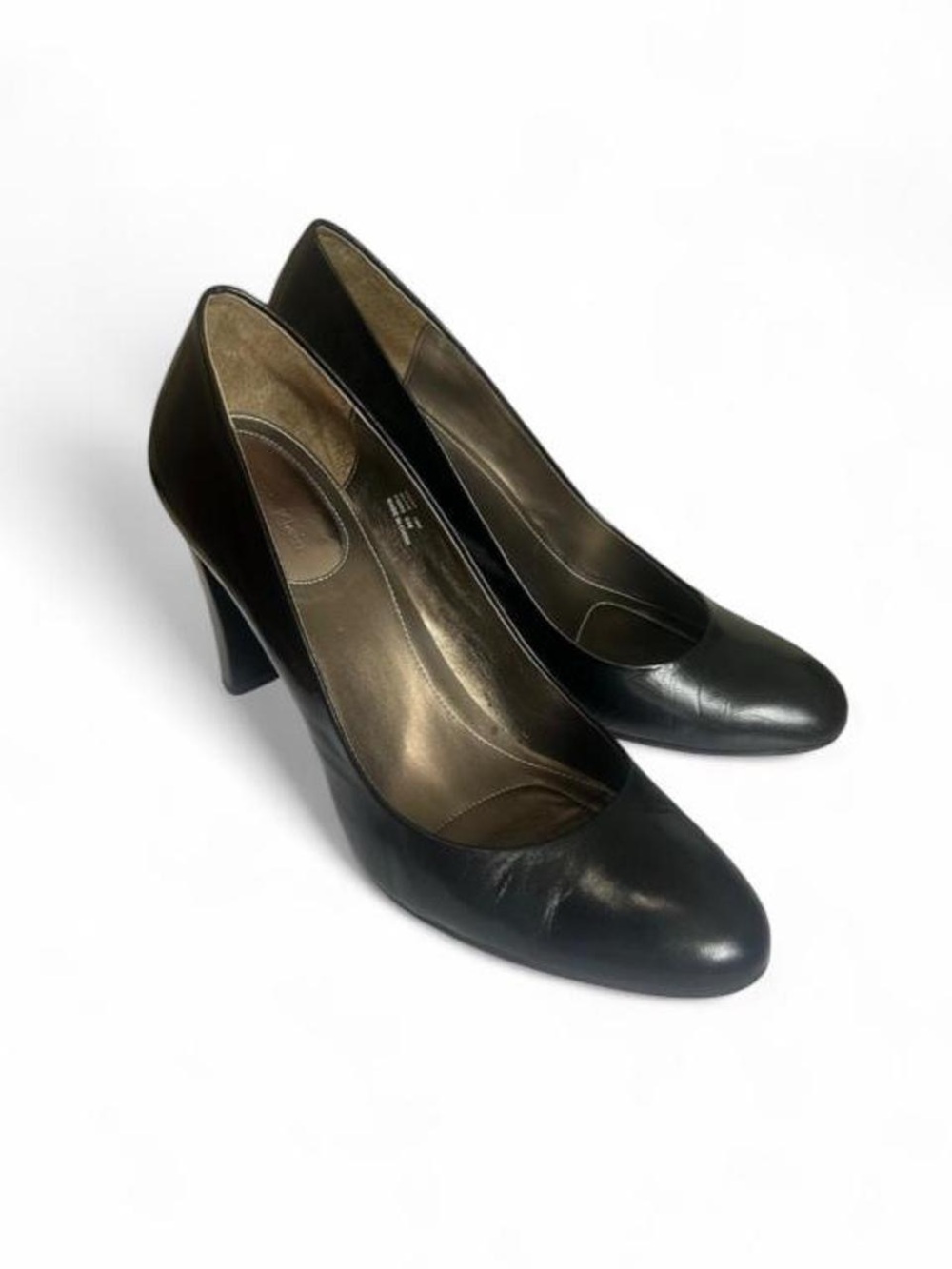 Calvin Klein Black leather mid heel pumps Size 10 Women’s